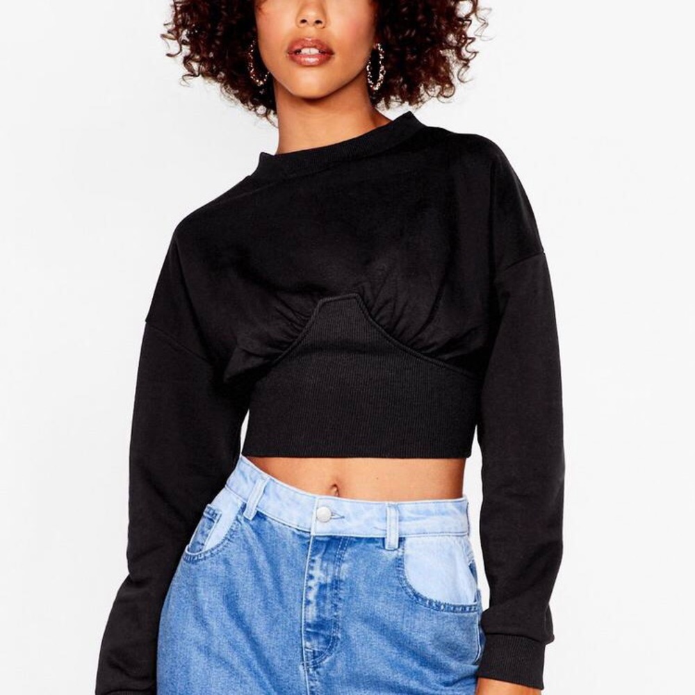 Cropped corset pullover/sweater